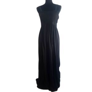 Faded Glory Black Shirred Bodice Maxi Dress Size 1X/16W